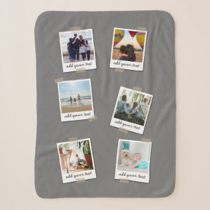 Personalised Family 6 Photo Custom Collage Sherpa Blanket