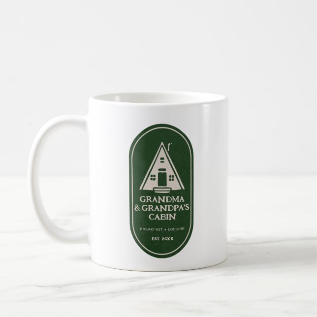 Personalised Family A Frame A-frame Cabin Coffee Mug (Left)