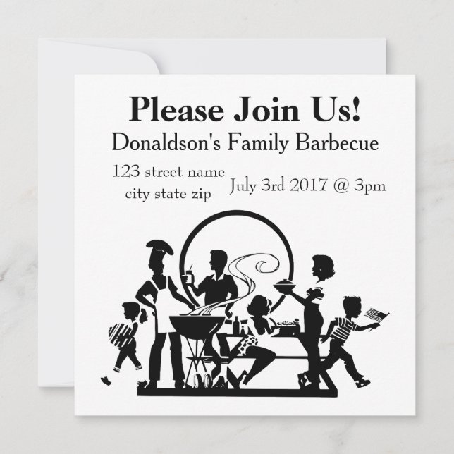 Personalised Family Barbecue Invitation (Front)