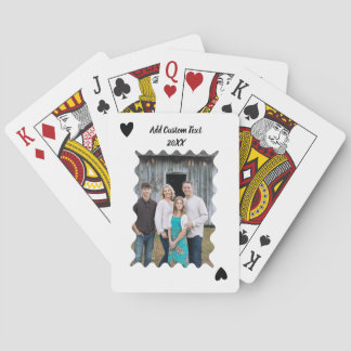 Personalised Family Black heart Photo Poker Cards