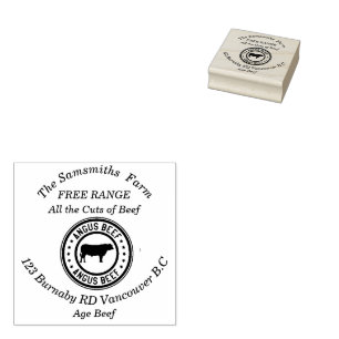 Personalised Family Business Angus Beef Farm Rubber Stamp