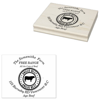 Personalised Family Business Angus Beef Farm Rubber Stamp
