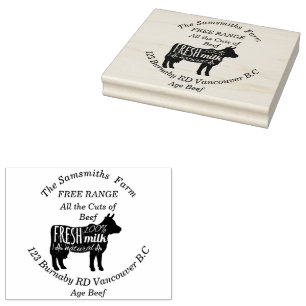 Personalised Family Business Beef Farm lg Rubber Stamp