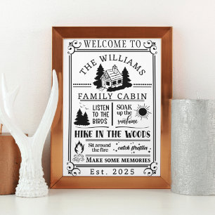 Personalised Family Cabin Rules Poster