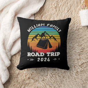 Personalised Family Camping Adventure Road Trip Cushion