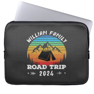 Personalised Family Camping Adventure Road Trip Laptop Sleeve