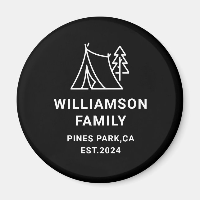 Personalised Family Camping Trip Reunion keepsake Magnet (Front)