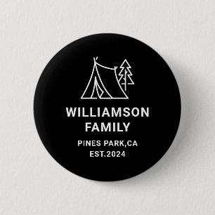 Personalised Family Camping Trip Reunion Vacation 6 Cm Round Badge