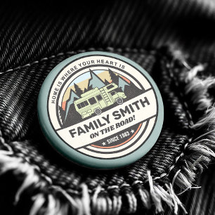 Personalised Family Caravan Adventures 3 Cm Round Badge