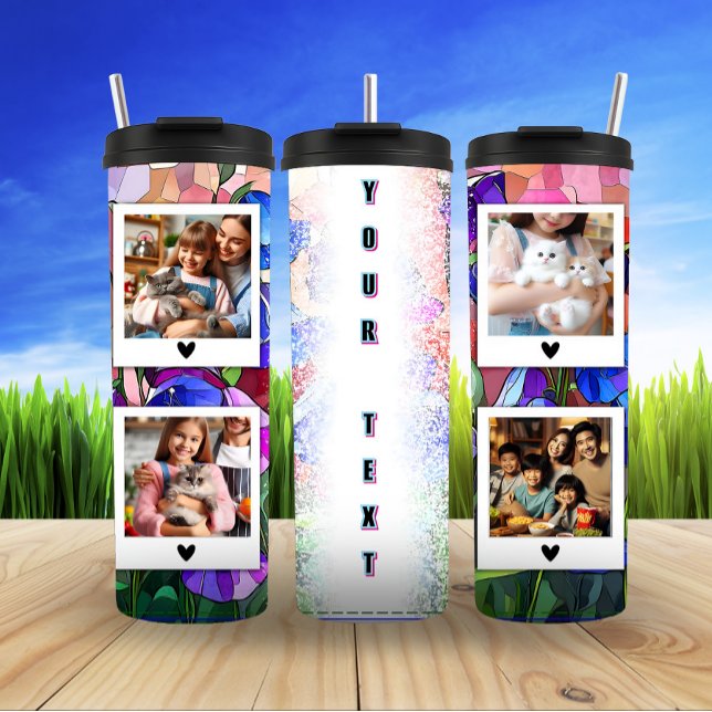 Personalised Family Cat Photo Collage Thermal Tumbler (Creator Uploaded)