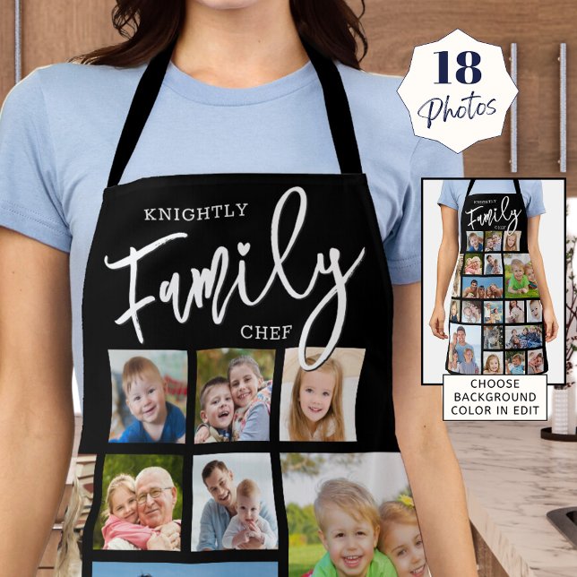 Personalised FAMILY CHEF 19 Photo Collage Custom Apron (Creator Uploaded)
