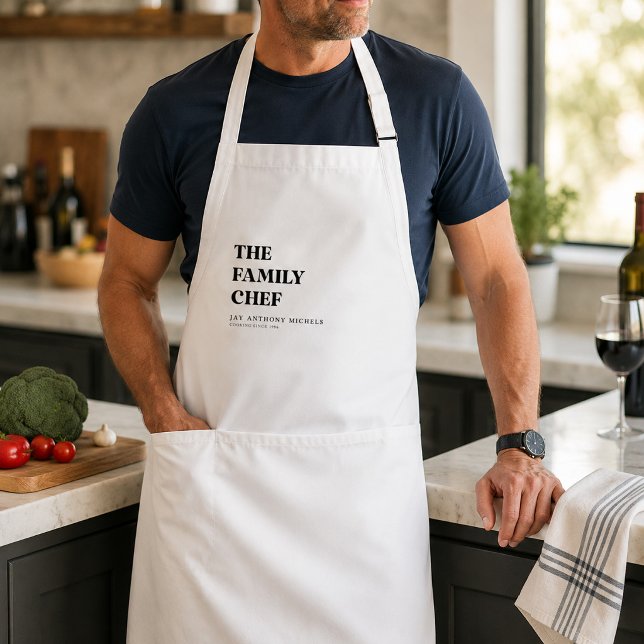 Personalised Family Chef Minimalist Custom Name Standard Apron (Creator Uploaded)
