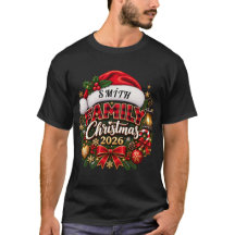 Personalised Family Christmas 2026 Holiday T-Shirt