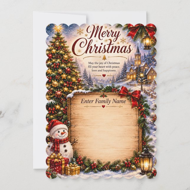 Personalised Family Christmas Card (Front)