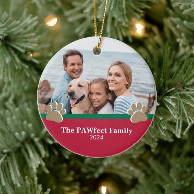 Personalised Family Christmas   Ceramic Tree Decoration (Tree)