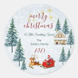 Personalised Family Christmas Classic Round Sticker