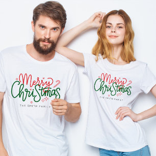 Personalised Family Christmas Family Name T-Shirt