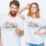 Personalised Family Christmas Family Name T-Shirt<br><div class="desc">Share the holiday cheer with this festive Christmas Family t-shirt design. Perfect to give as a Christmas gift to the whole family! Perfect for family vacations or large family gatherings!</div>