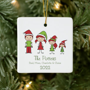 Personalised Family Christmas Keepsake Ceramic Orn Ornament