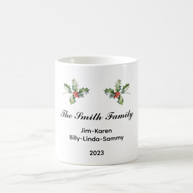 Personalised Family Christmas Keepsake Coffee Mug (Center)