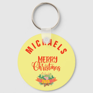 Personalised Family Christmas Keychain, X-mas Key Ring