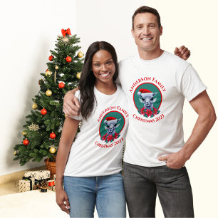 Personalised Family Christmas Llama Design T-Shirt
