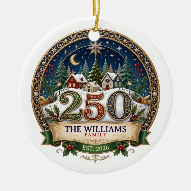 Personalised Family Christmas Ornament (Front)