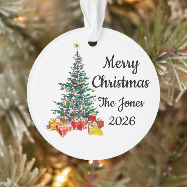Personalised Family Christmas Ornament (Tree)