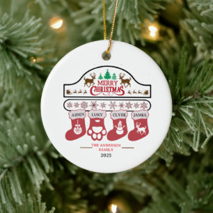 Personalised Family Christmas Ornament   Holiday 