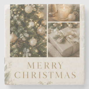 Personalised Family Christmas Photo style Stone Coaster