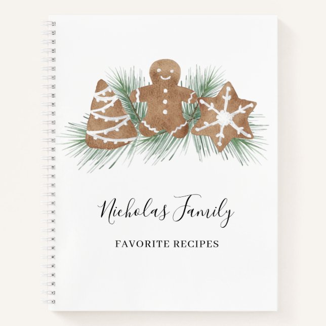 Personalised Family Christmas Recipe Notebook (Front)