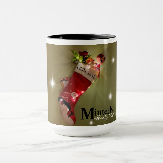 Personalised family Christmas stocking Mug (Center)