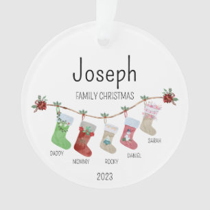 Personalised Family Christmas Stockings Ornament