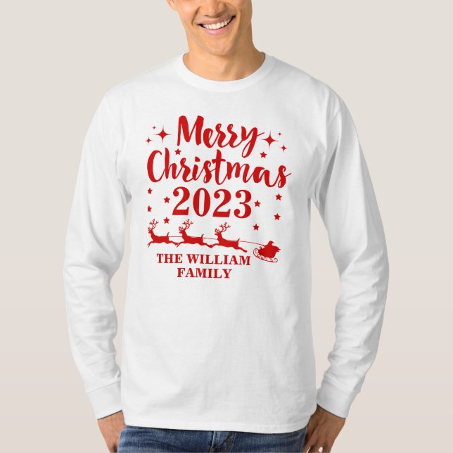 Personalised Family Christmas  T-Shirt (Front)