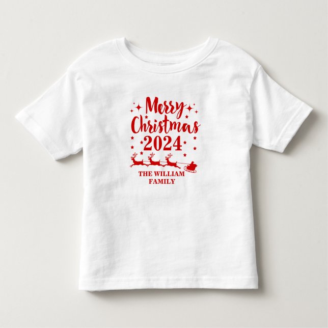 Personalised Family Christmas  Toddler T-shirt (Front)