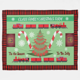 Personalised Family Christmas Tree Farm 2.0 Fleece Blanket
