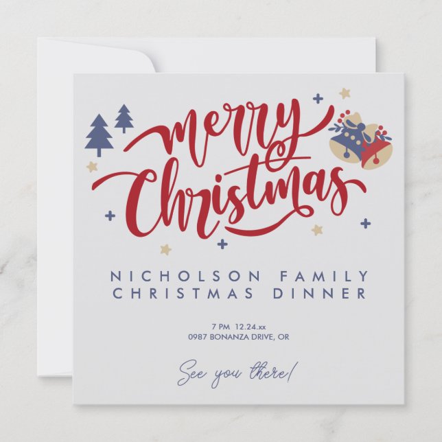 Personalised Family Christmas with Photo Invitation (Front)