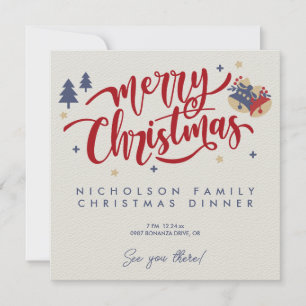 Personalised Family Christmas with Photo Invitation