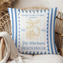 Personalised Family Coastal Lemon Beach House Deco