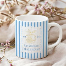 Personalised Family Coastal Lemon Beach House Deco