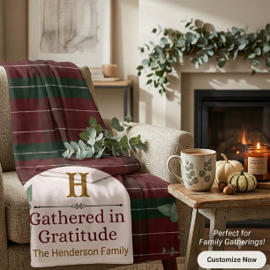 Personalised family Cosy Thanksgiving Sherpa Blanket