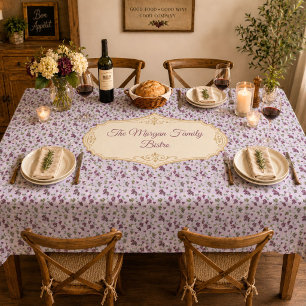 Personalised Family Couples Name Elegant Autumn Tablecloth