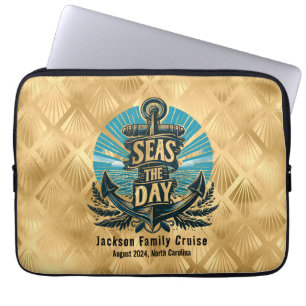 Personalised Family Cruise Vacation - Seas the Day Laptop Sleeve