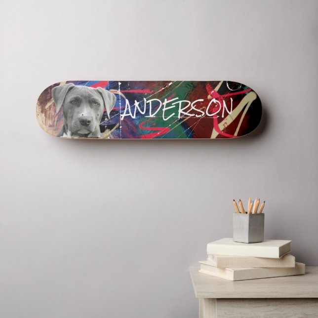Personalised  family dog  skateboard (Wall Art (Horz))