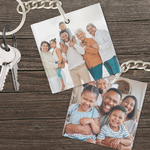 Personalised Family Double Sided Two Photo Key Ring