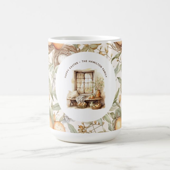 Personalised Family Easter Beige Coffee Mug (Center)