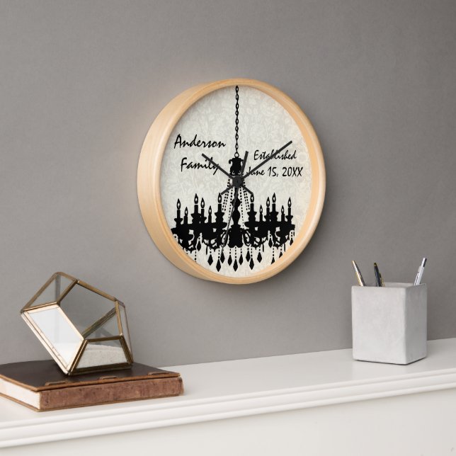 Personalised Family Established  Chandelier Clock (Office)
