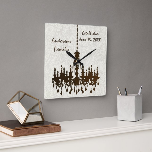 Personalised Family Established  Chandelier Clock (Office)