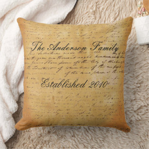 Personalised Family Established Date Ephemera Cushion