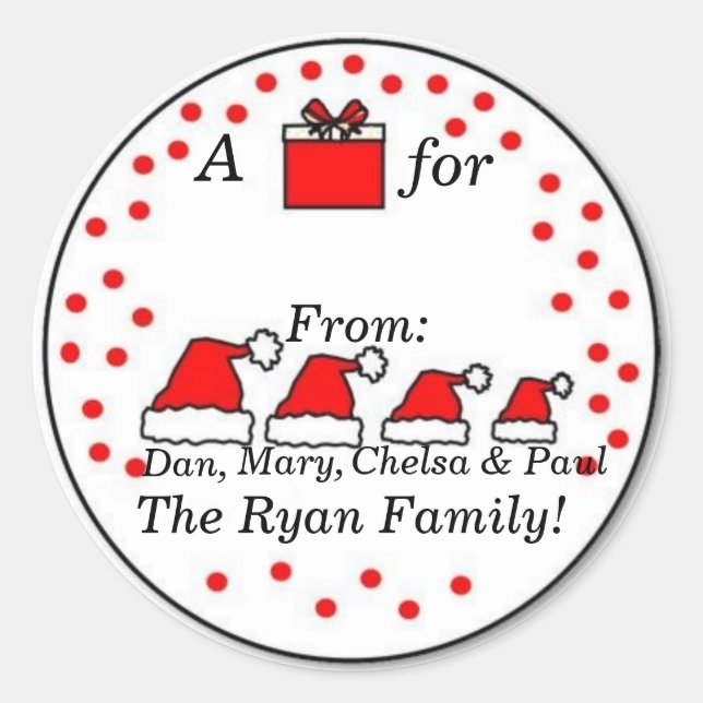 Personalised Family Gift Sticker (Front)